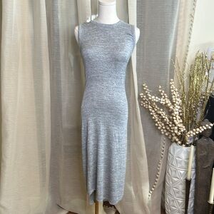 WILFRED FREE Aritzia Sz S Grey Midi Dress Cotton Soft